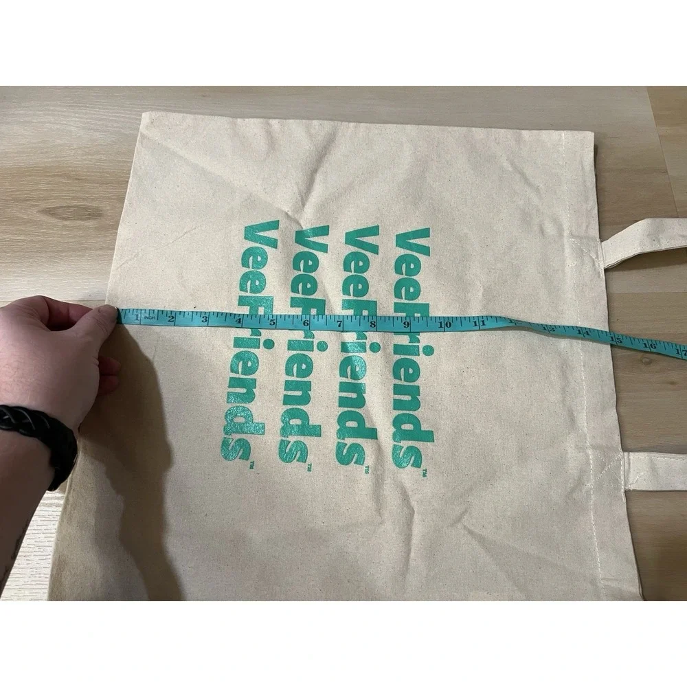 VEEFRIENDS Official Canvas Tote Bag from VeeCon 2023 Vee Friends Green New Cream